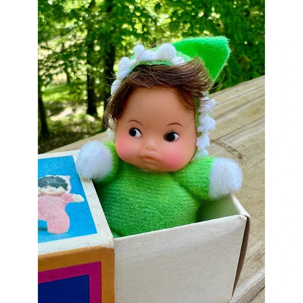 Miniature Doll Little Miss Matchpack 1970s Matchbox Green Elf Outfit Vintage